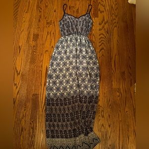 Navy pattern maxi dress xs